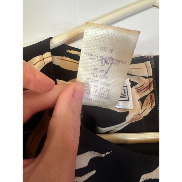 Jessica Howard Vintage Black Leaf Print Midi Shift Dress Size 10 USA - Picture 5 of 5